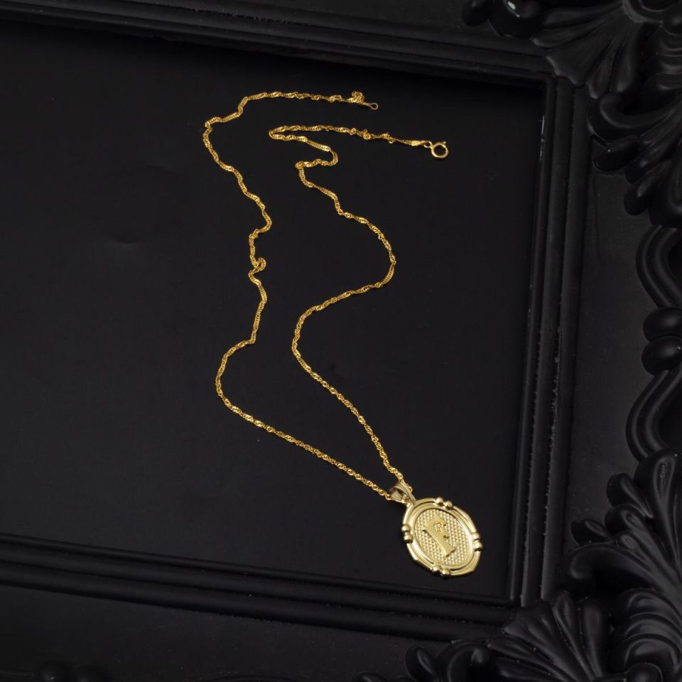 14 Ayar İtalyan F Harfi Kolye