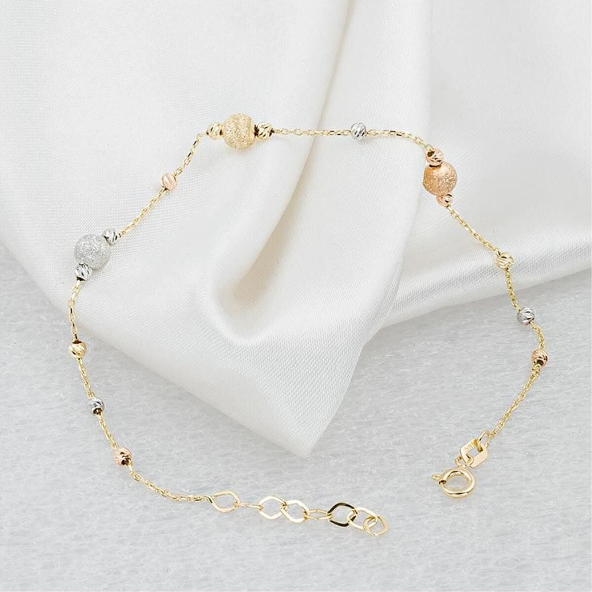 İtalyan Top Top Altınlı 14 Ayar Bileklik