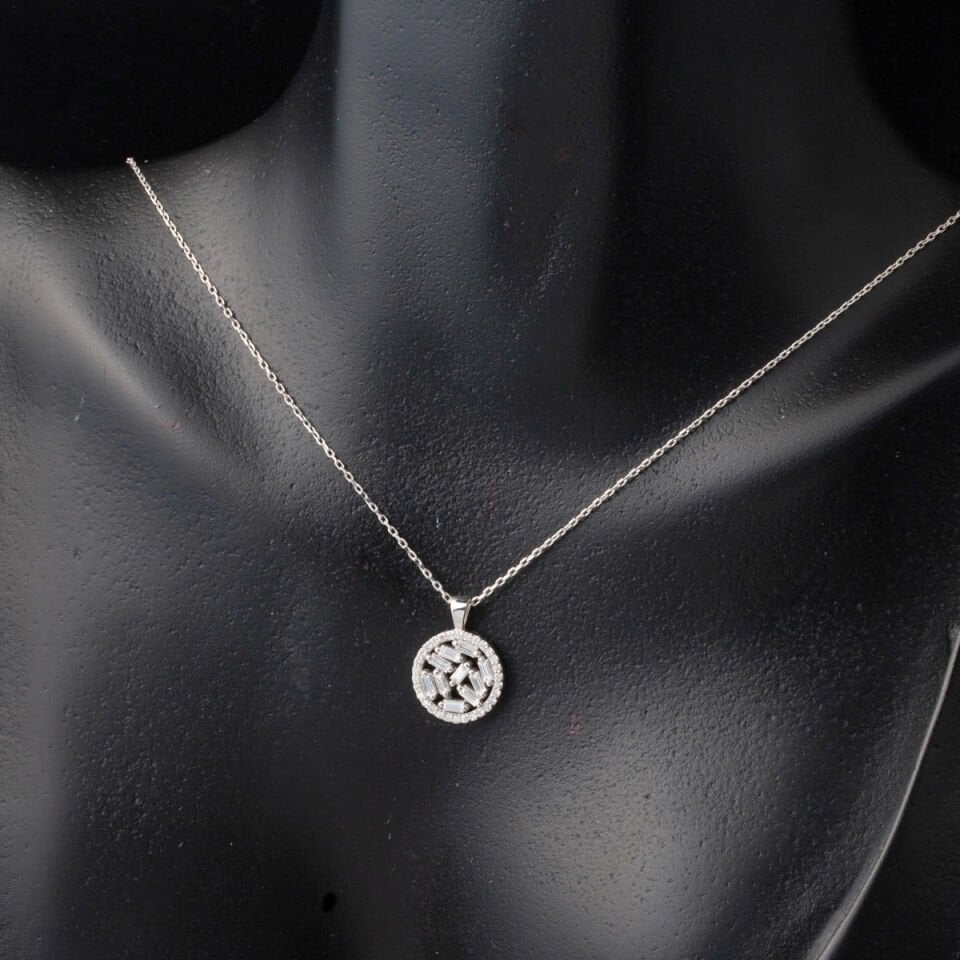 0,35 ct. Baget Pırlanta Kolye
