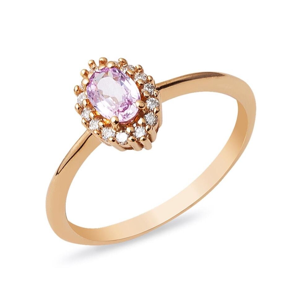 0,48 ct Morganit & 0,12 ct Pırlantalı Yüzük