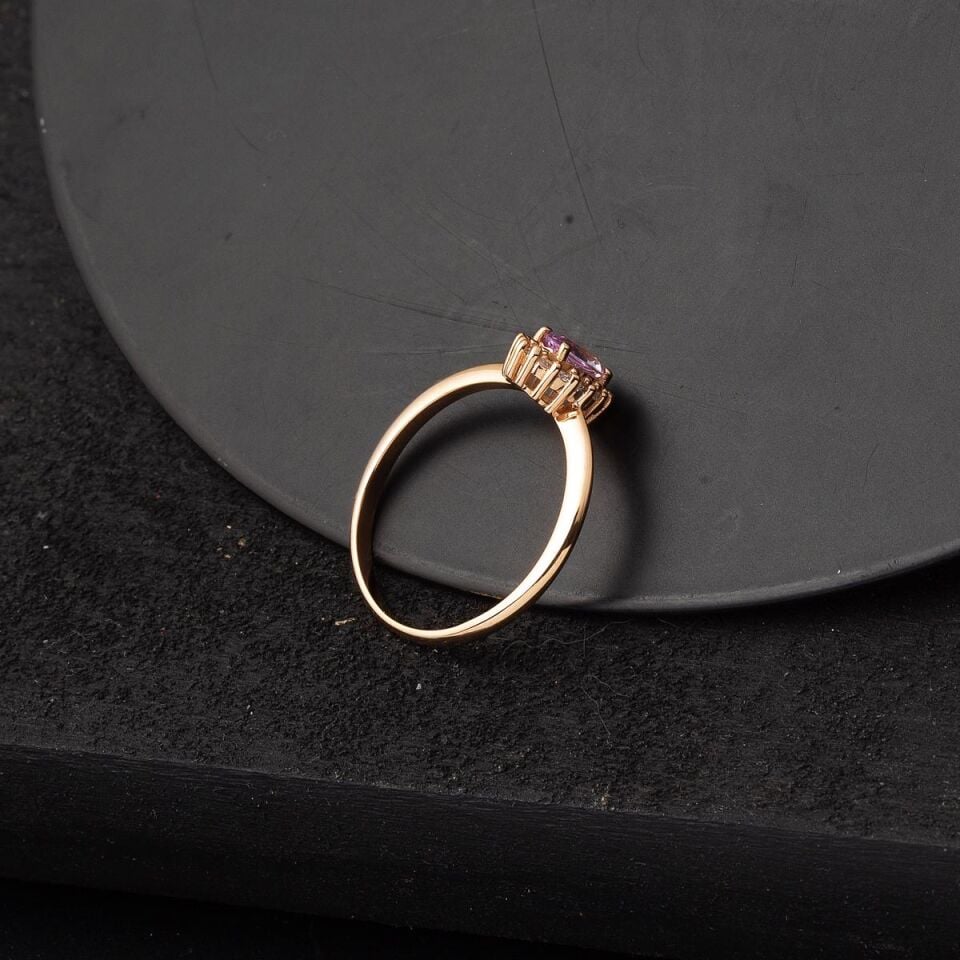 0,48 ct Morganit & 0,12 ct Pırlantalı Yüzük