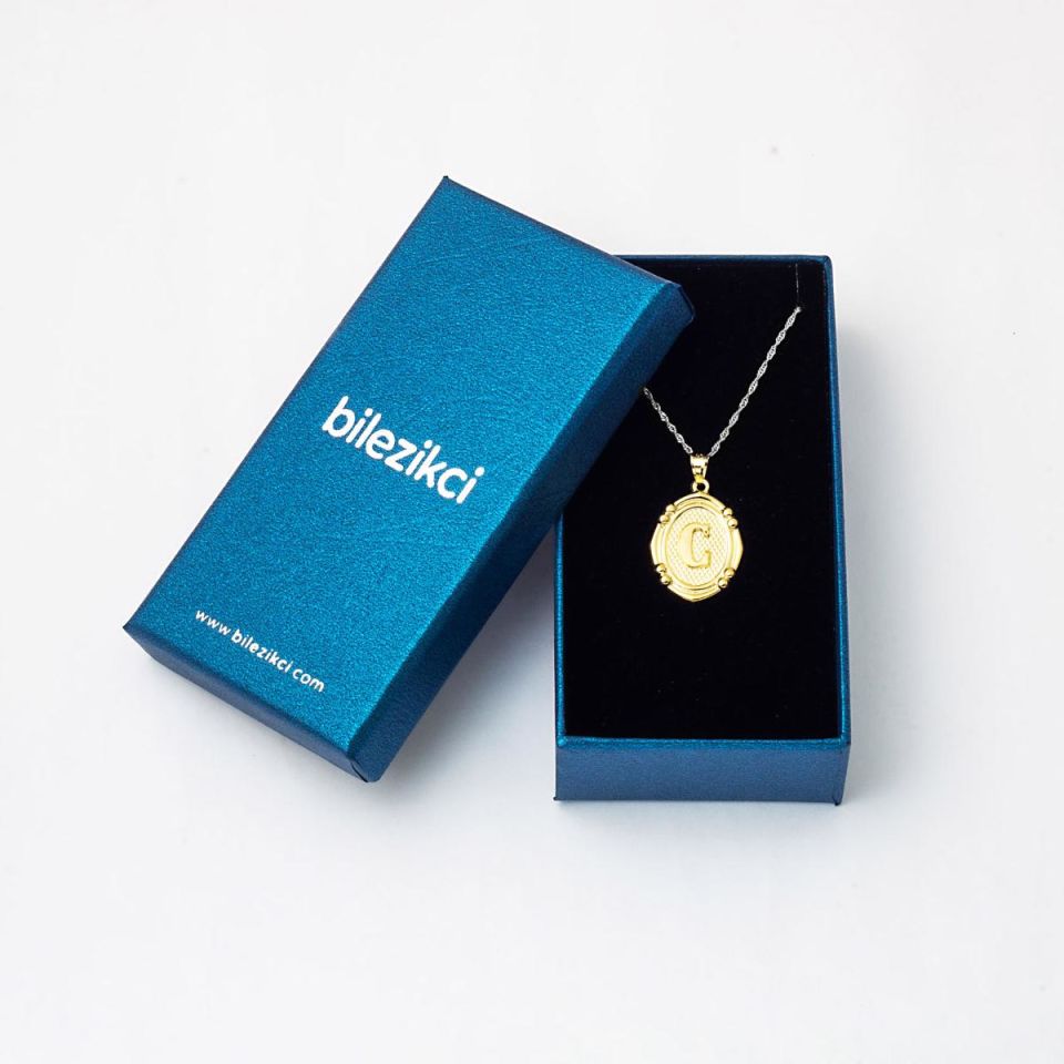 14 Ayar İtalyan C Harfi Altın Kolye Ucu