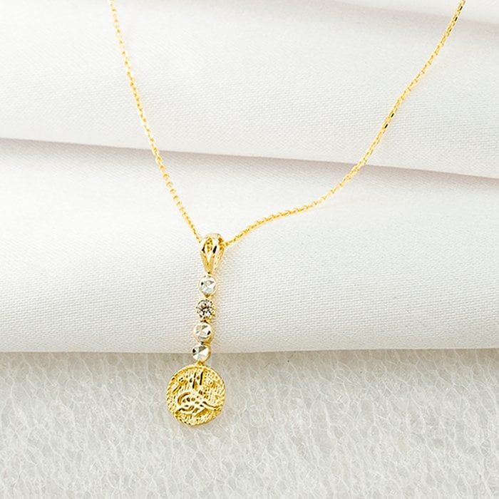 Mini Tuğralı 14 Ayar Altın Kolye