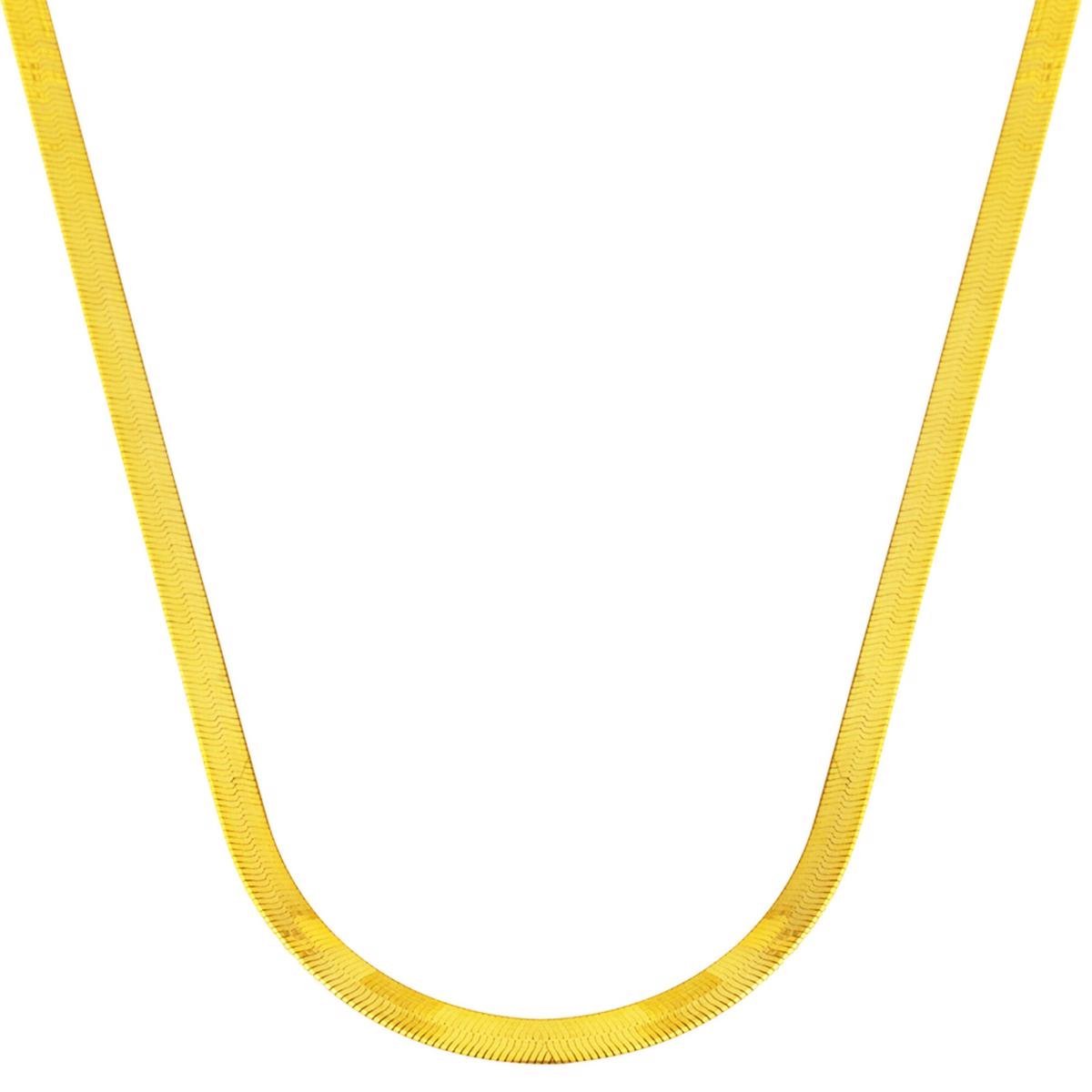 3 mm Enli 22 Ayar Altın Ezme Zincir - 50 cm