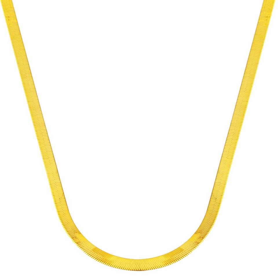 3 mm Enli 22 Ayar Altın Ezme Zincir - 50 cm