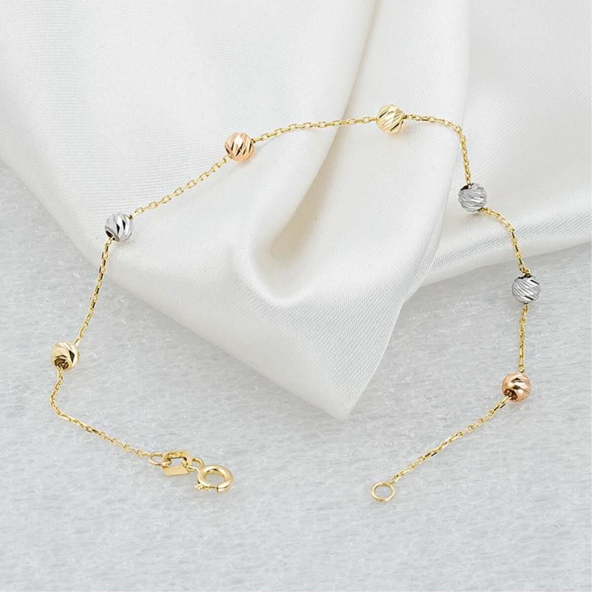 İtalyan Top Top Altınlı 14 Ayar Bileklik