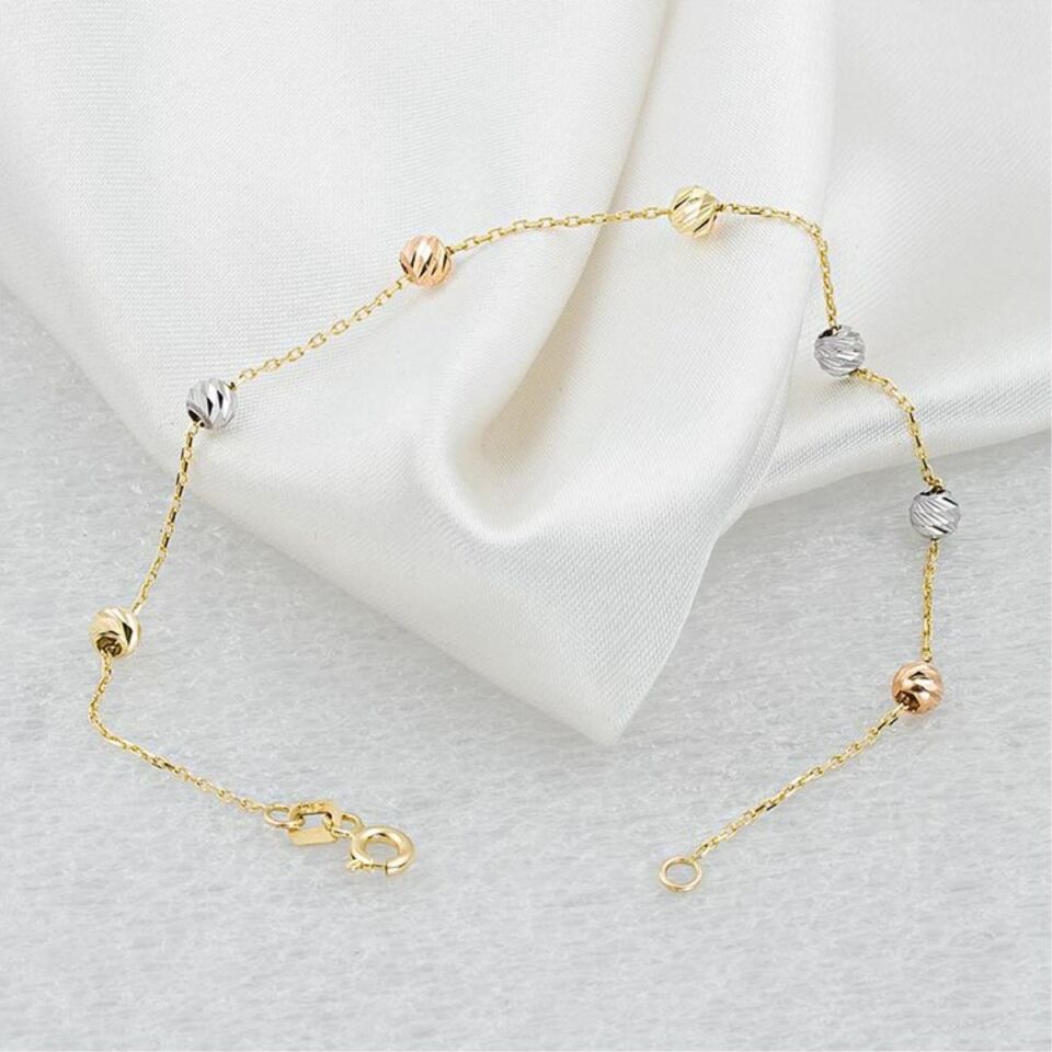 İtalyan Top Top Altınlı 14 Ayar Bileklik