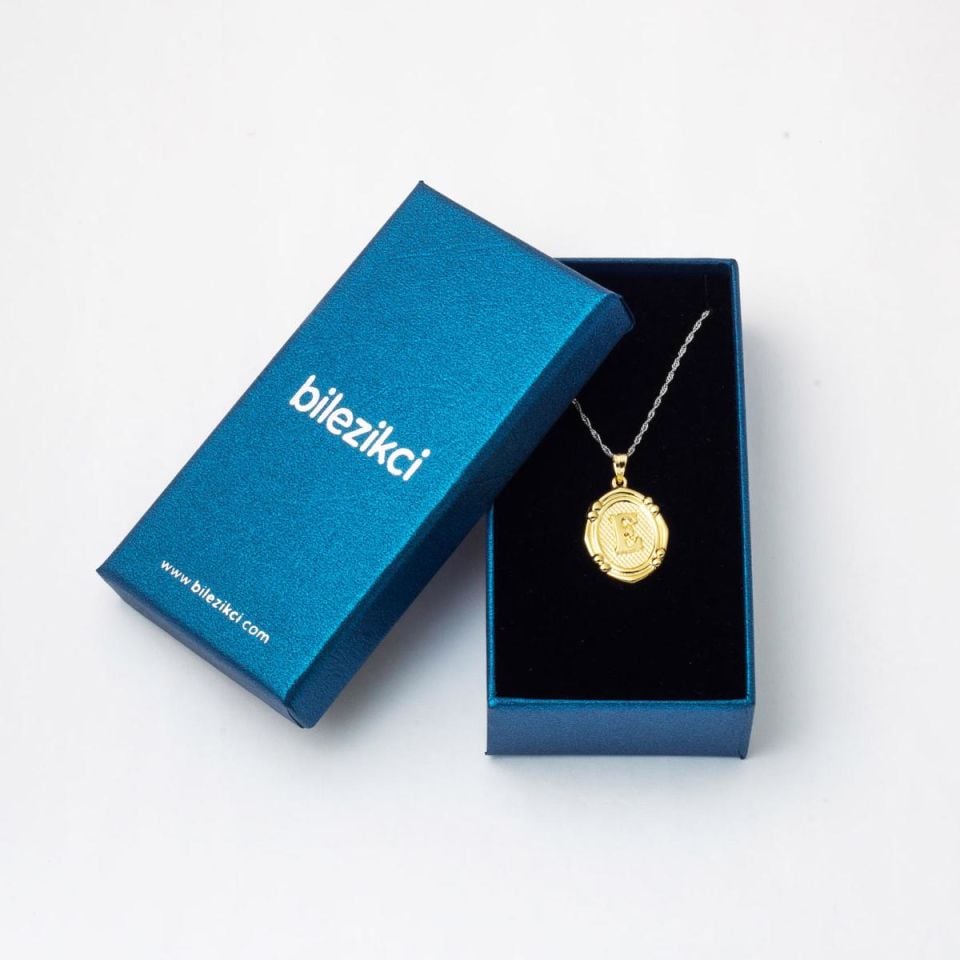 14 Ayar İtalyan E Harfi Altın Kolye Ucu