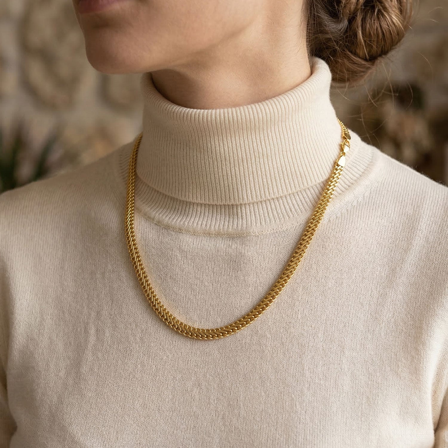 Örme Zincirli 14 Ayar Altın Gerdanlık Kolye