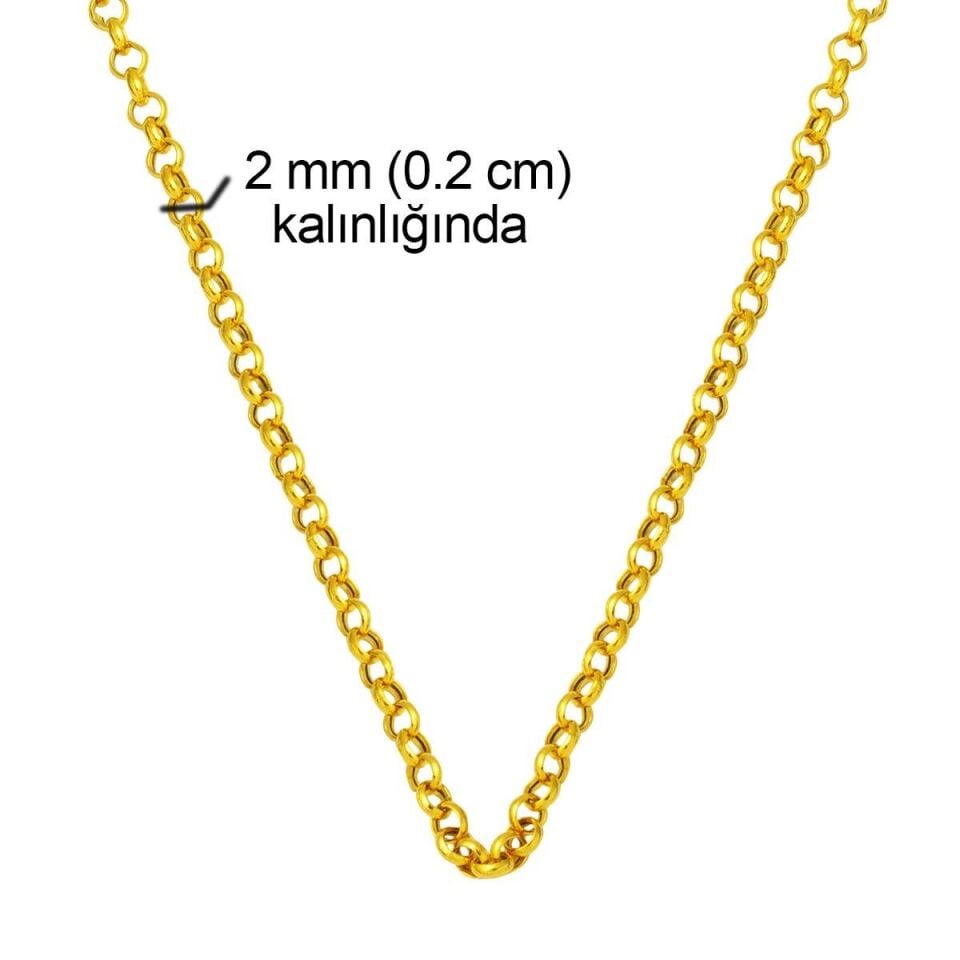 Doç Halka 14 Ayar Altın Zincir - 45 cm