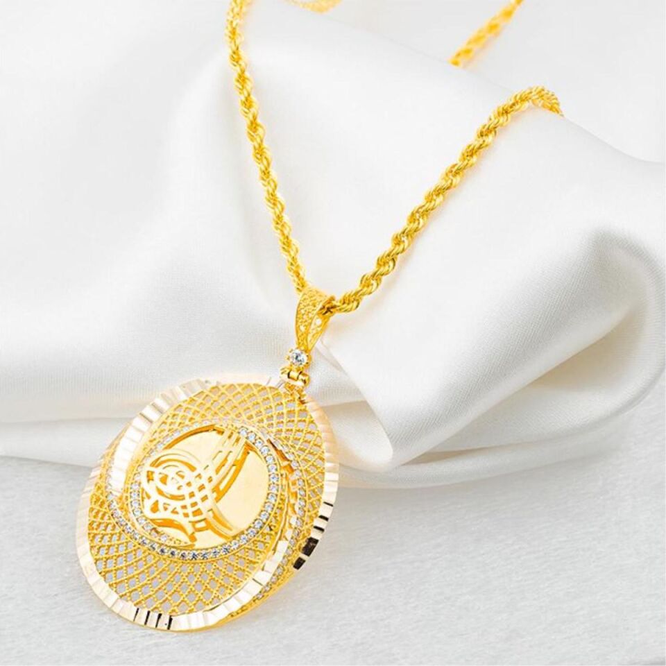 Tuğralı Telkari 14 Ayar Altın Kolye