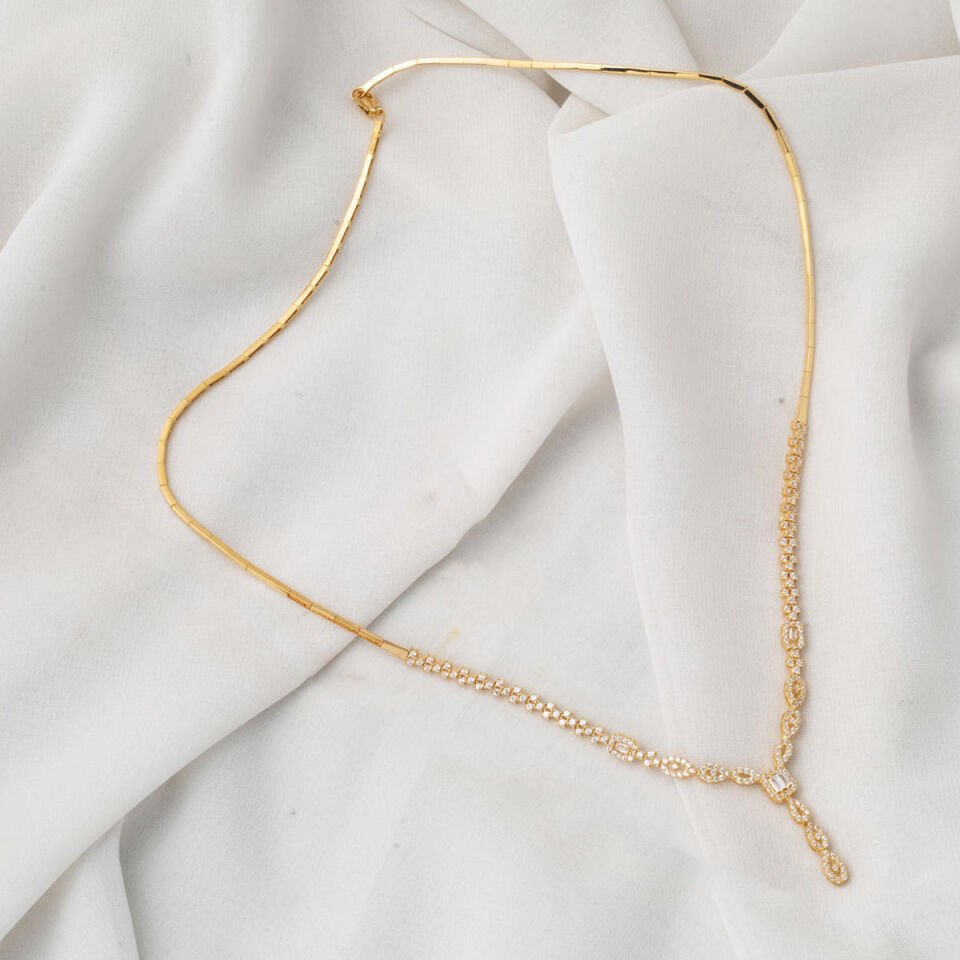 Baget Sarı Altın Gerdanlık Kolye