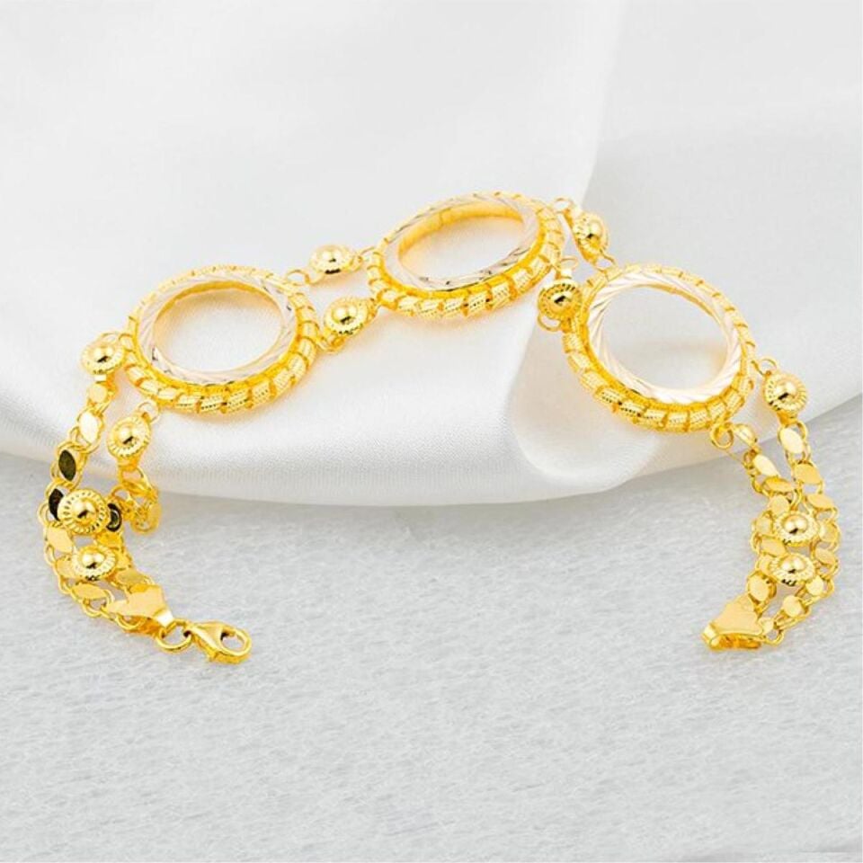 Pul Zincirli 3 Çeyrek Altınlık 14 Ayar Bileklik