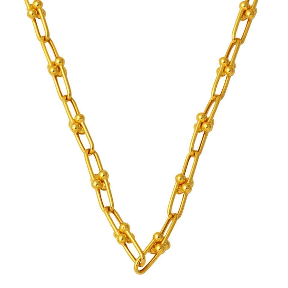 22 Ayar Tiffany Tarzı Altın Zincir - 50 cm
