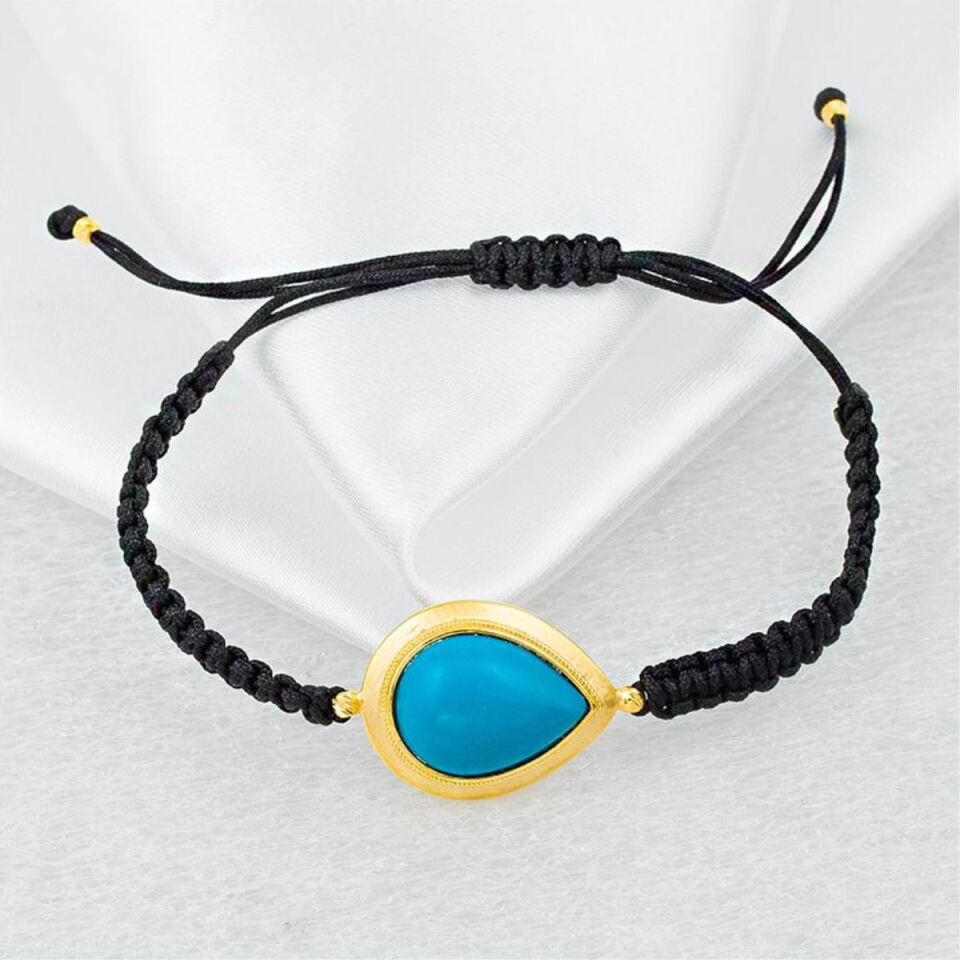 Firuze Damla Taşlı 14 Ayar Altın Bileklik