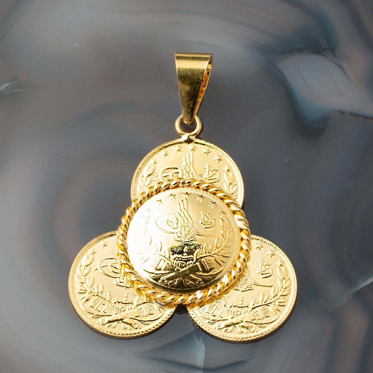 4 Çeyrek Reşatlı 22 Ayar Altın Kolye Ucu