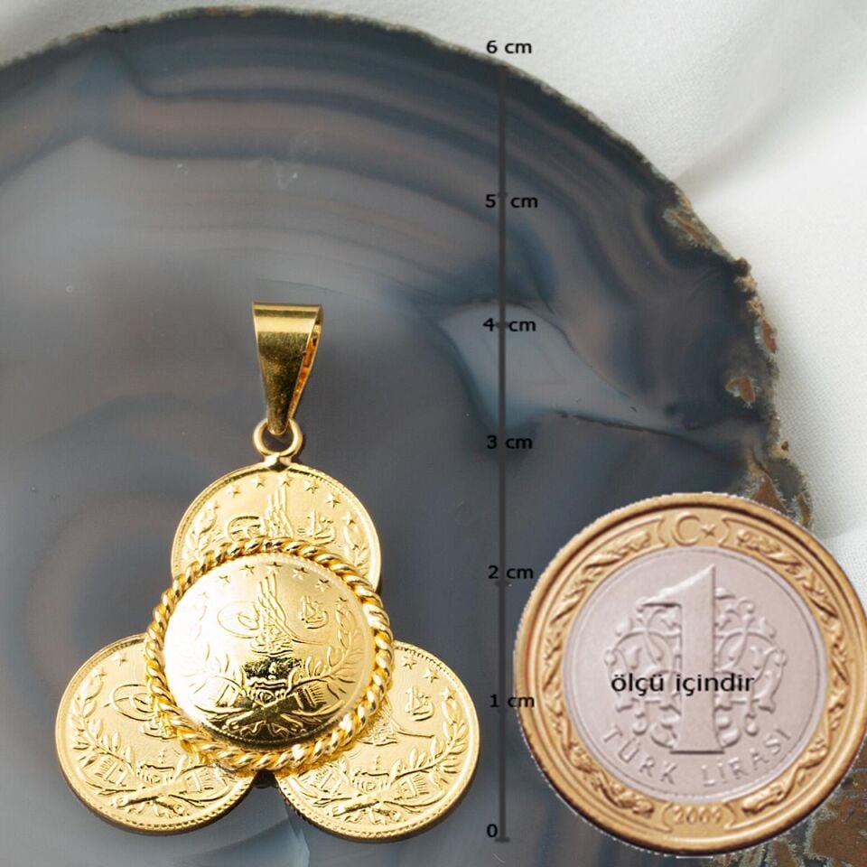 4 Çeyrek Reşatlı 22 Ayar Altın Kolye Ucu