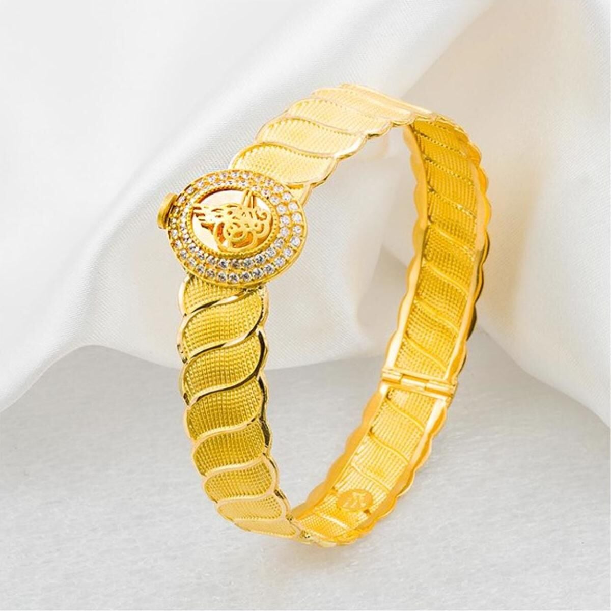 Tuğralı 22 Ayar Altın Kelepçe Bilezik 24 Gr.