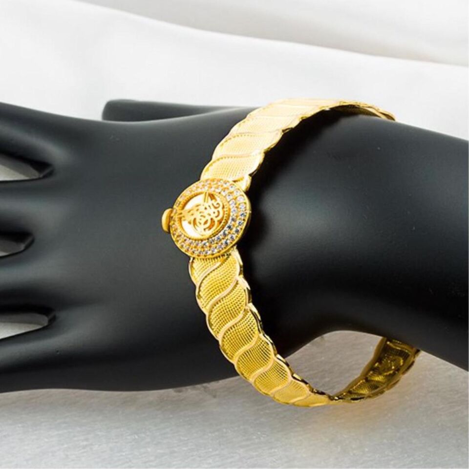 Tuğralı 22 Ayar Altın Kelepçe Bilezik 24 Gr.