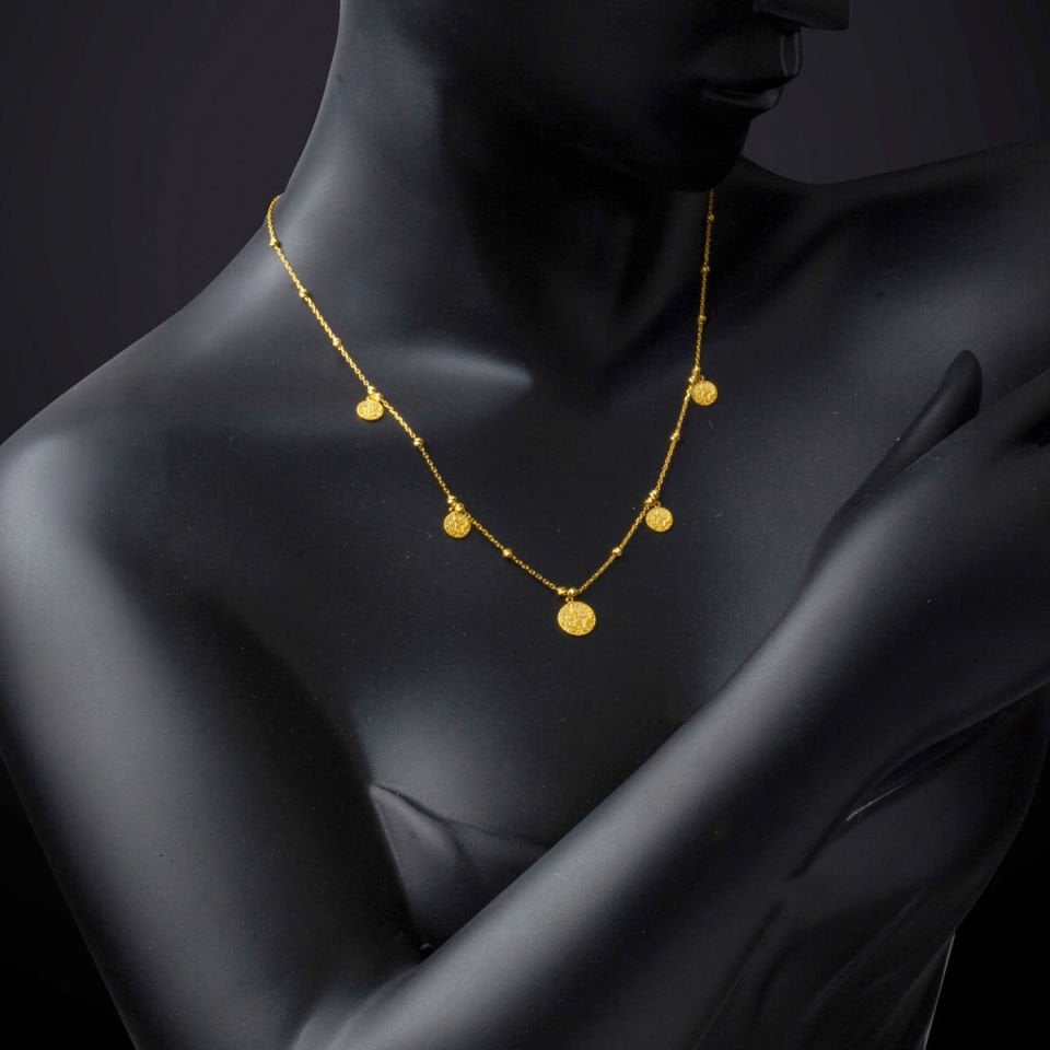 Tuğralı Pandora Zincir 14 Ayar Altın Kolye