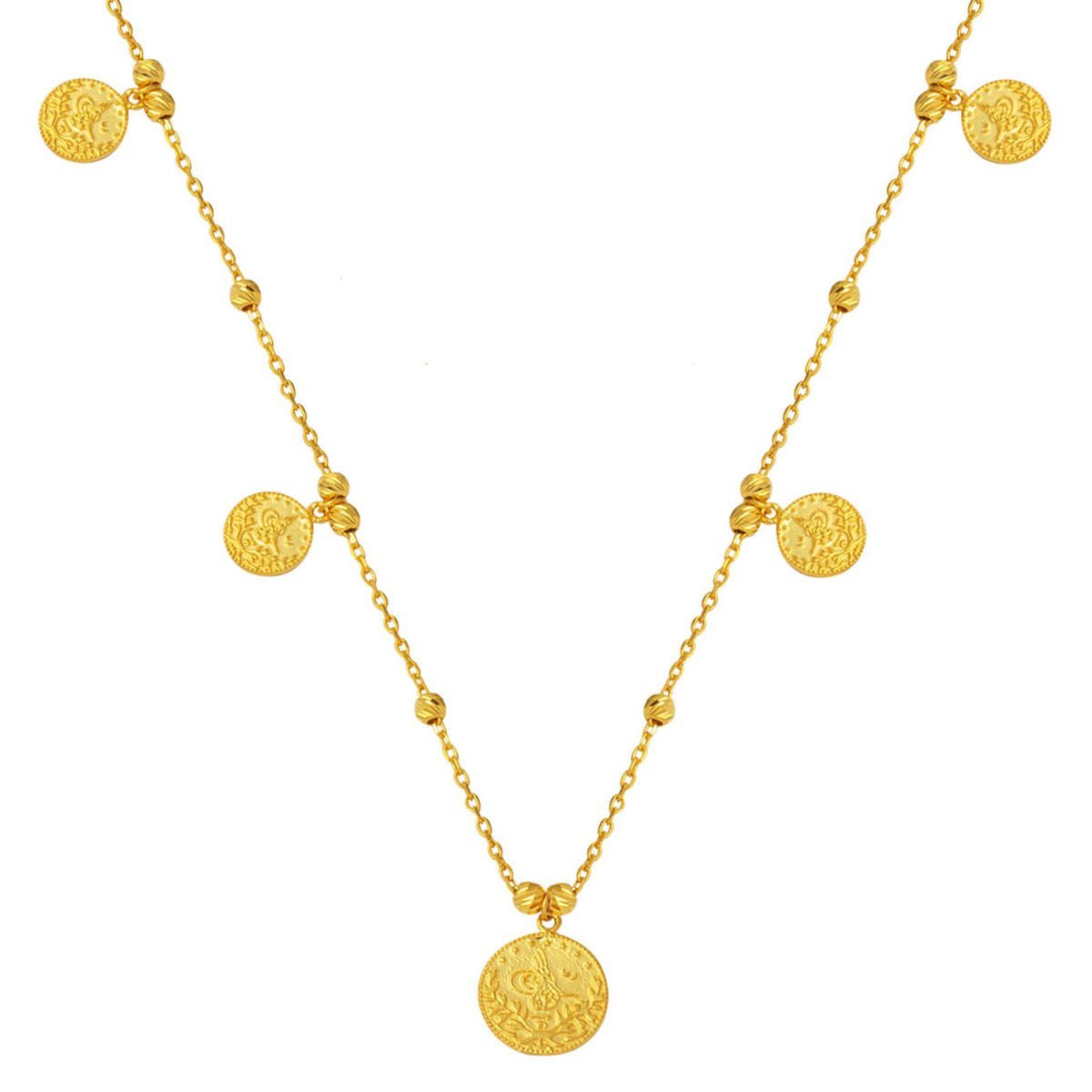 Tuğralı Pandora Zincir 14 Ayar Altın Kolye