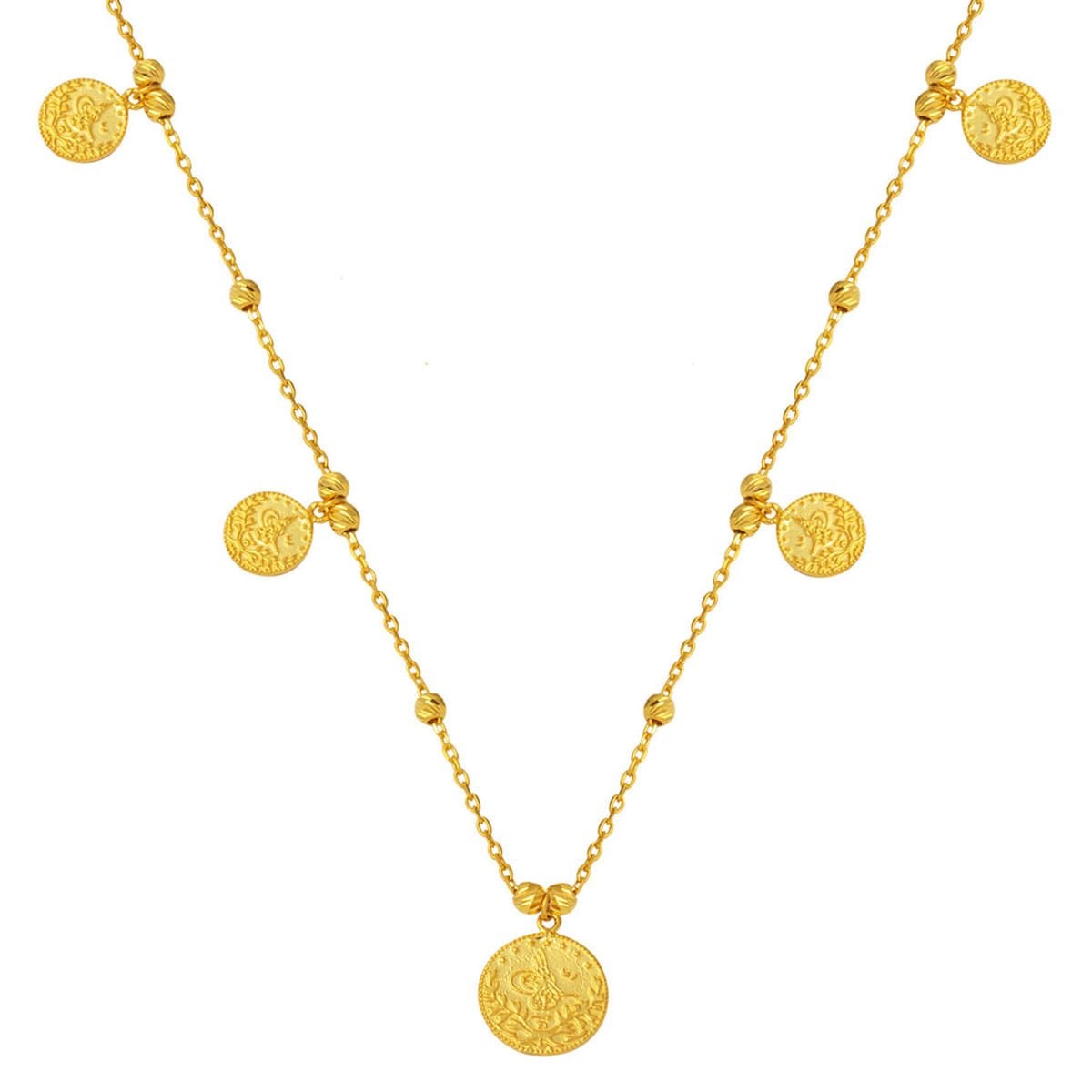 Tuğralı Pandora Zincir 14 Ayar Altın Kolye