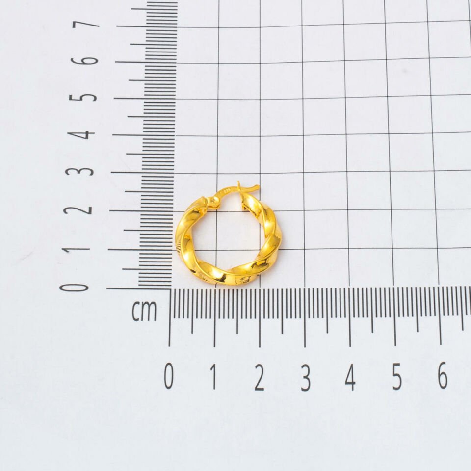 22 Ayar 2,5 cm. Çaplı Burma Halka Altın Küpe