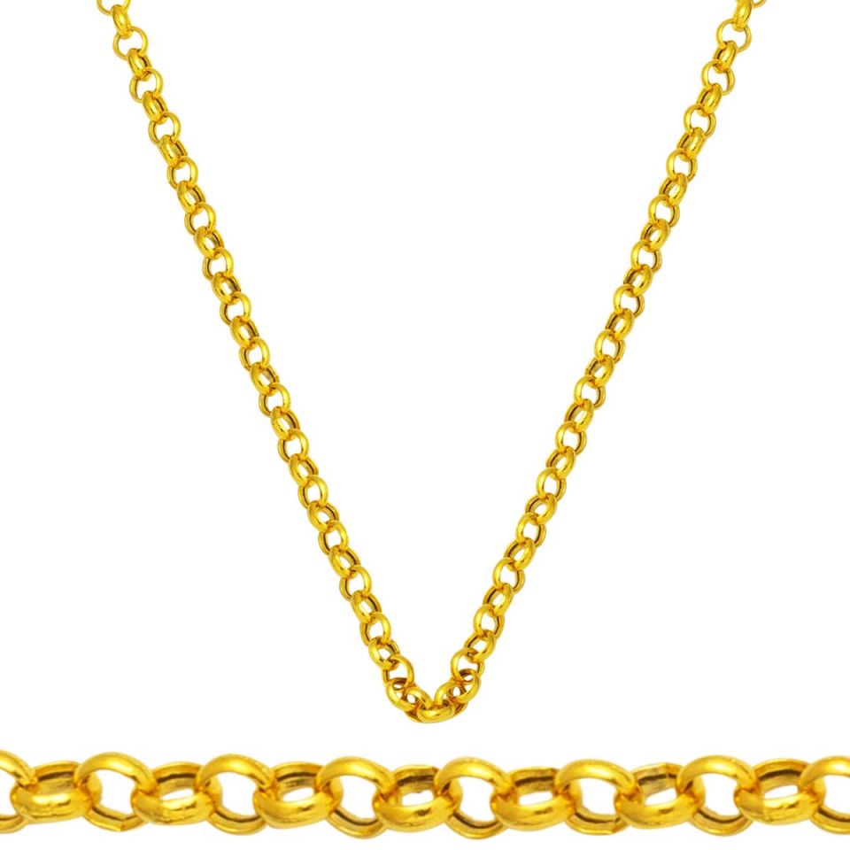 Halkalı 22 Ayar Altın Doç Zincir - 65 cm