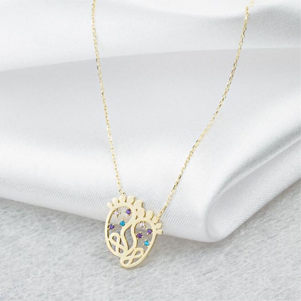 Ayaklar Sonsuzluk 14 Ayar Altın Kolye