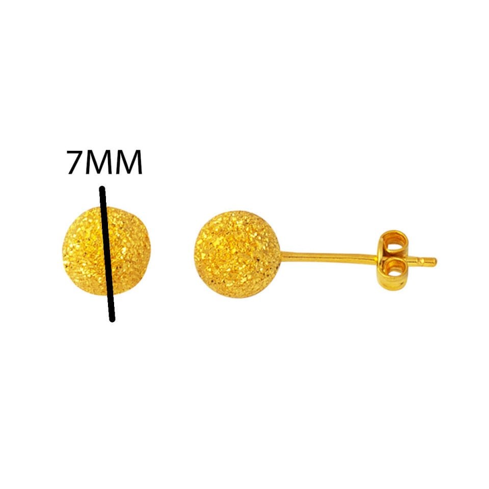 Kumlu 22 Ayar Altın Top Küpe 7 mm.