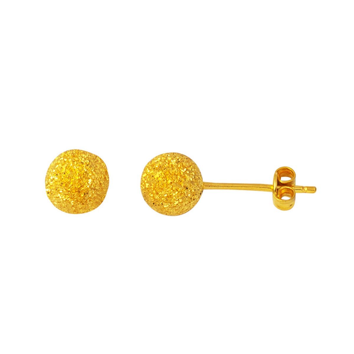 Kumlu 22 Ayar Altın Top Küpe 7 mm.