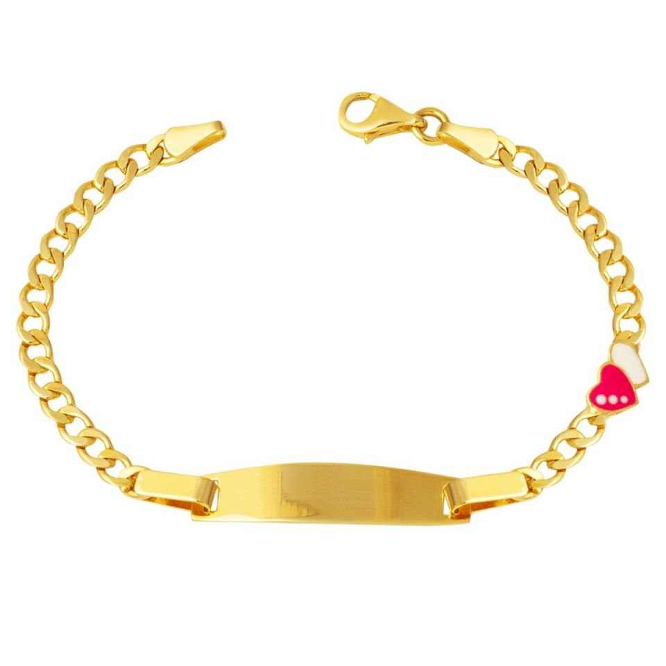 Kalpli İsim Yazılabilen Çocuk Altın Bilekliği