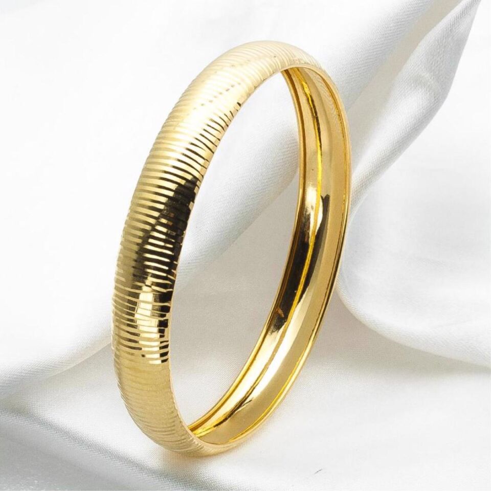 Çizgili 22 Ayar Altın Bilezik