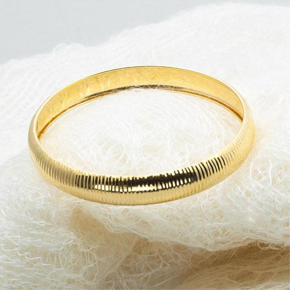 Çizgili 22 Ayar Altın Bilezik