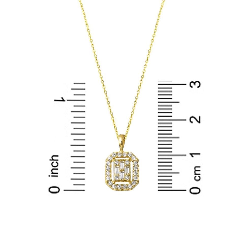 Caribbean Baget Taşlı Altın Kolye