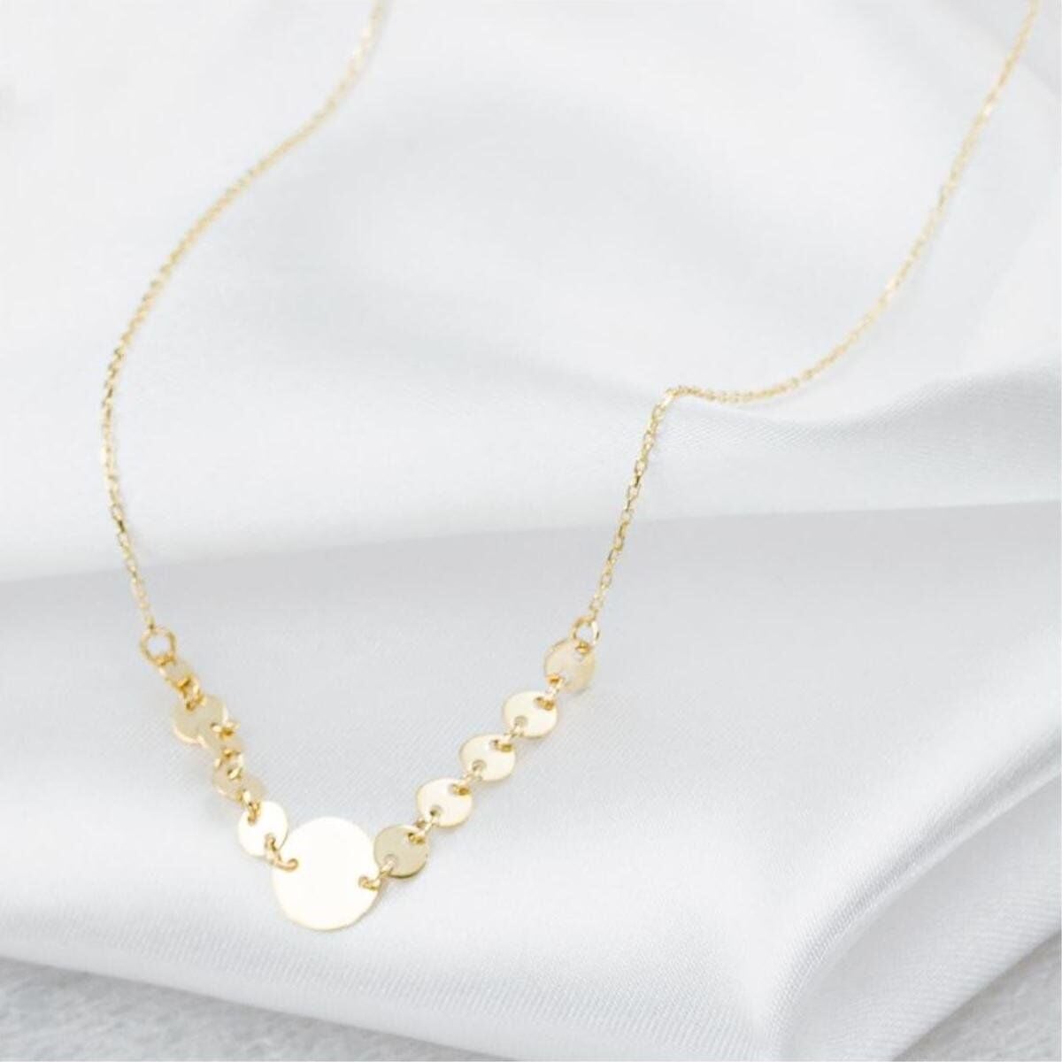 Pullu İsim Yazılabilen 14 Ayar Altın Kolye