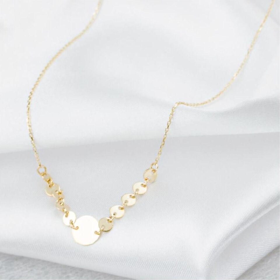 Pullu İsim Yazılabilen 14 Ayar Altın Kolye