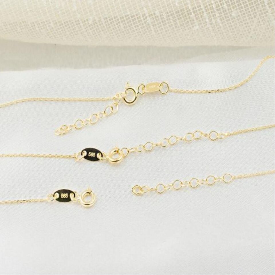 Pullu İsim Yazılabilen 14 Ayar Altın Kolye