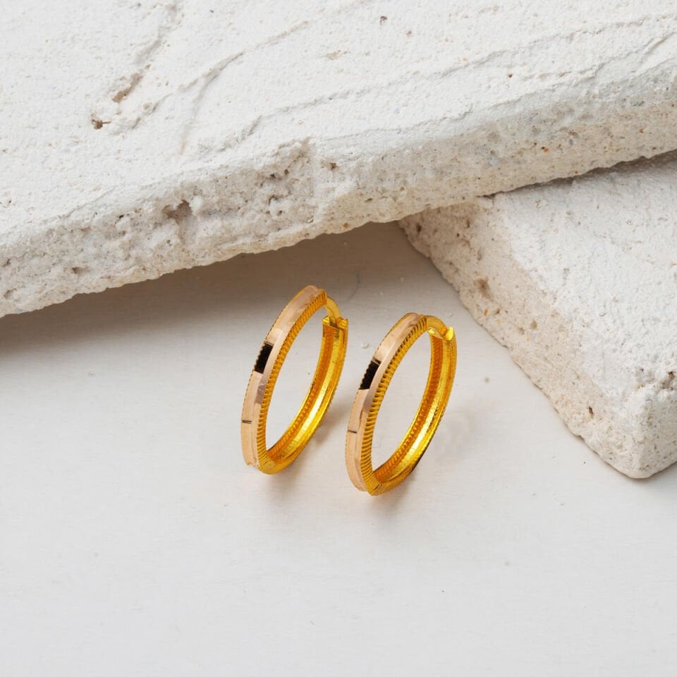 Ajda 14 Ayar Halka Altın Küpe 2 cm. Çaplı