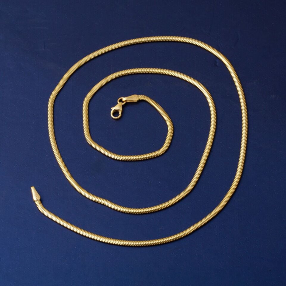 45 cm. 14 Ayar Altın Balıksırtı Zincir