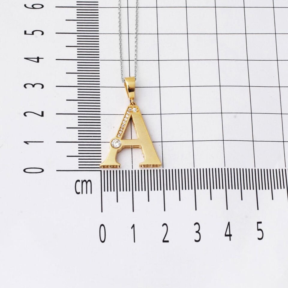 Lettera Büyük Boy A Harf 14 Ayar Kolye Ucu