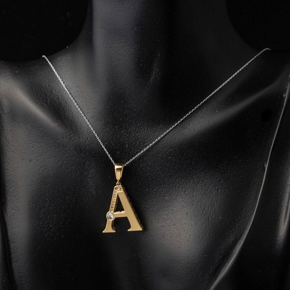 Lettera Büyük Boy A Harf 14 Ayar Kolye Ucu