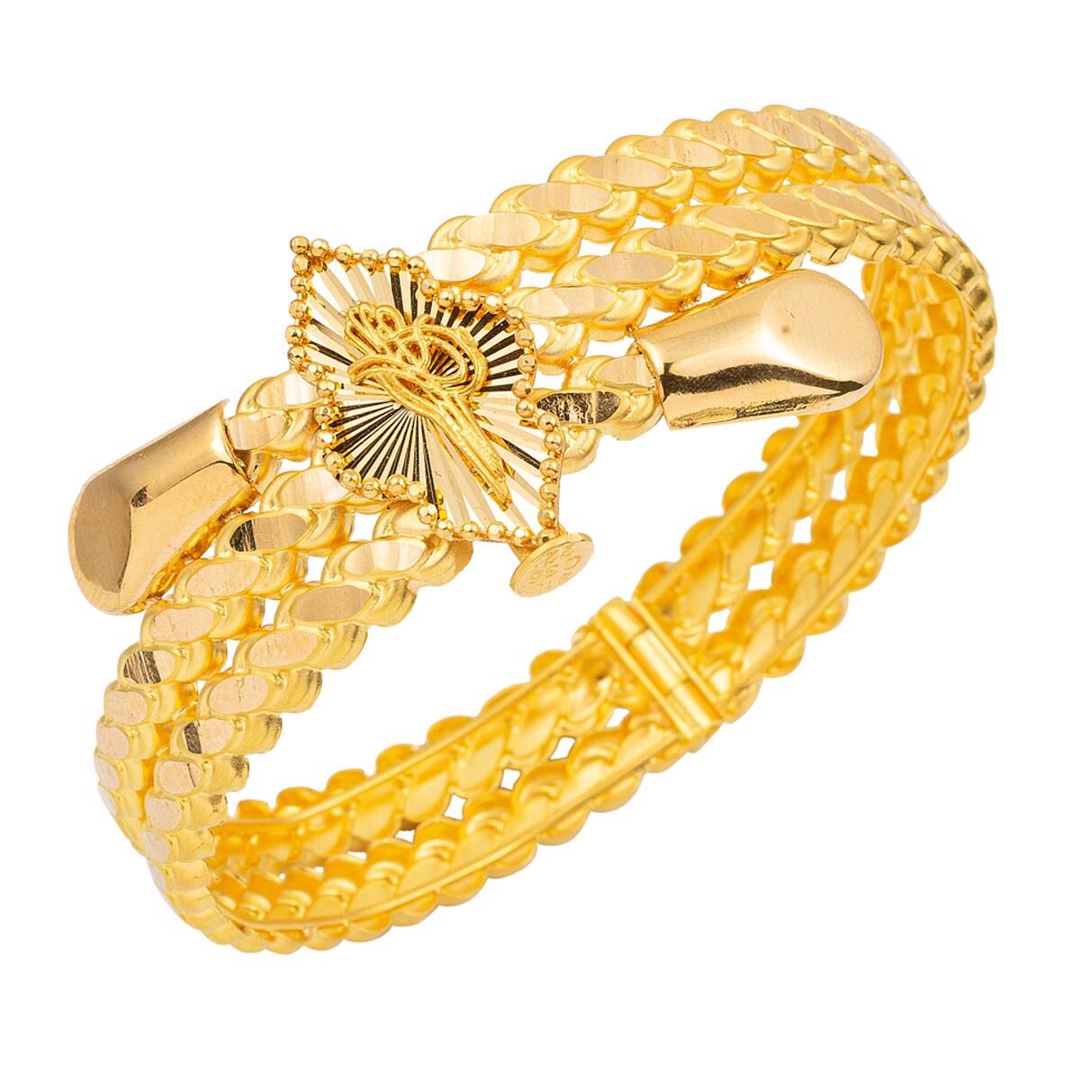 Tuğralı 22 Ayar Altın Kelepçe Bilezik