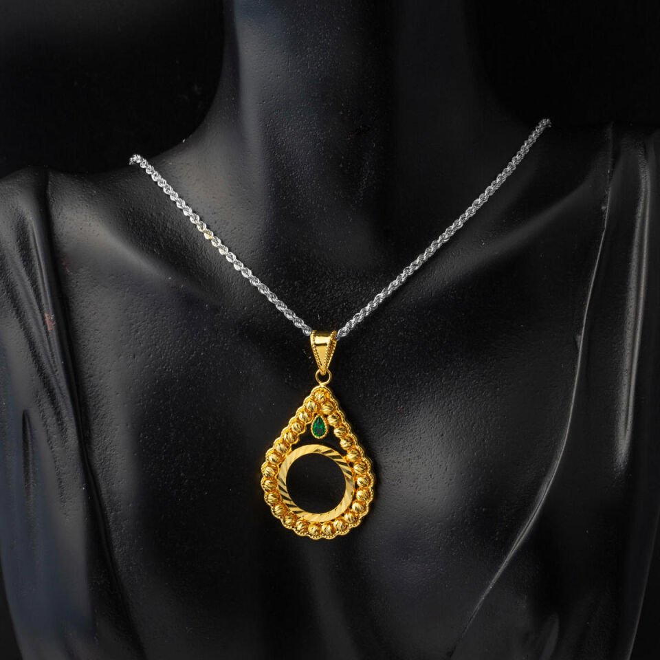 Çeyrek Takılabilen Dorikalı Kolye Ucu 14 Ayar