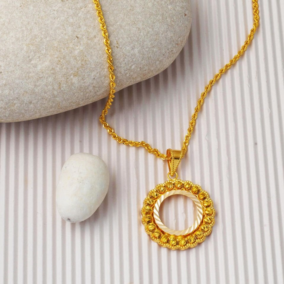 Çeyrek Altınlık 14 Ayar Kolye