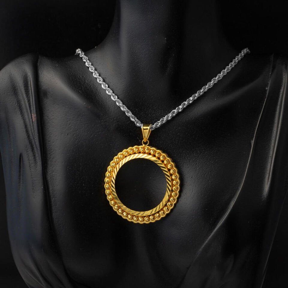 Tam Altınlık 14 Ayar Çerçeve Kolye Ucu