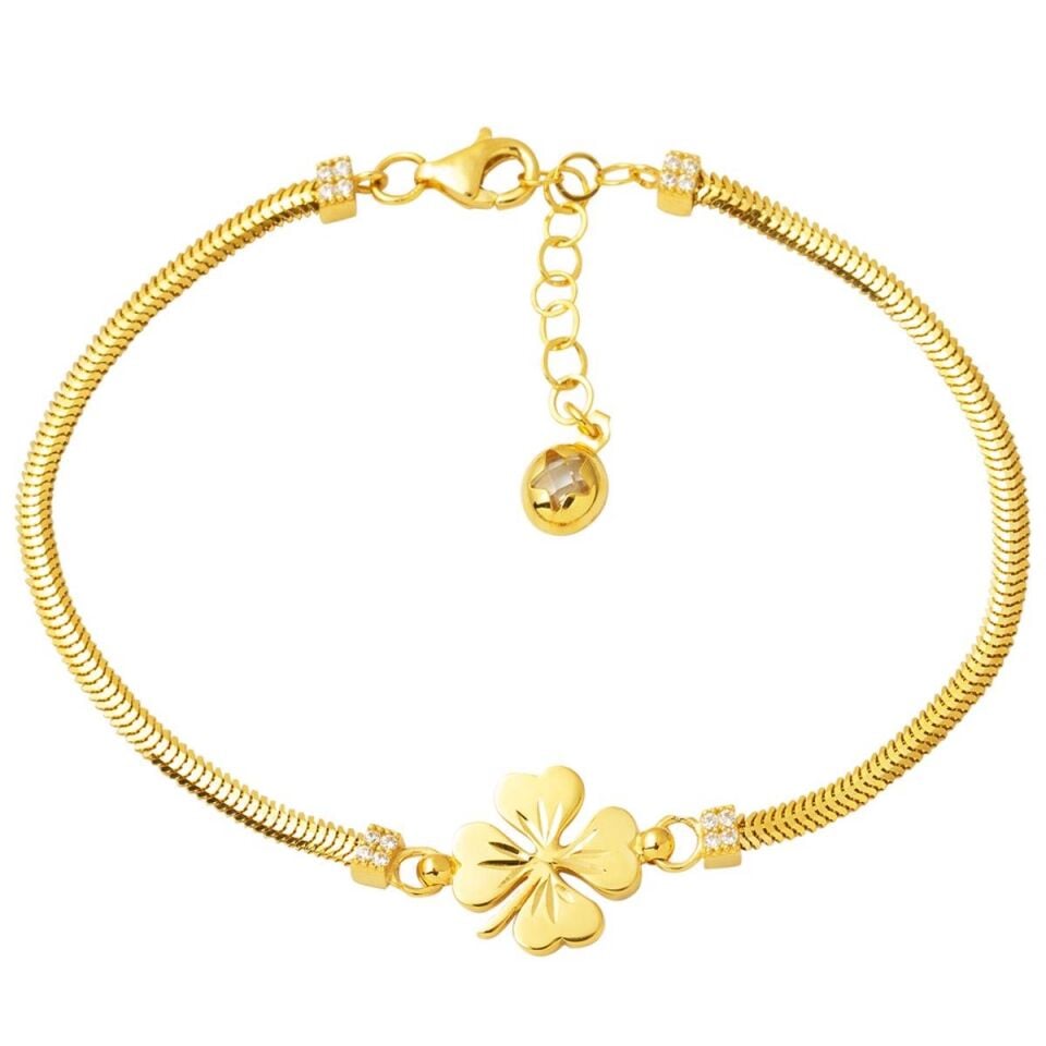 14 Ayar Altın Yonca Bileklik