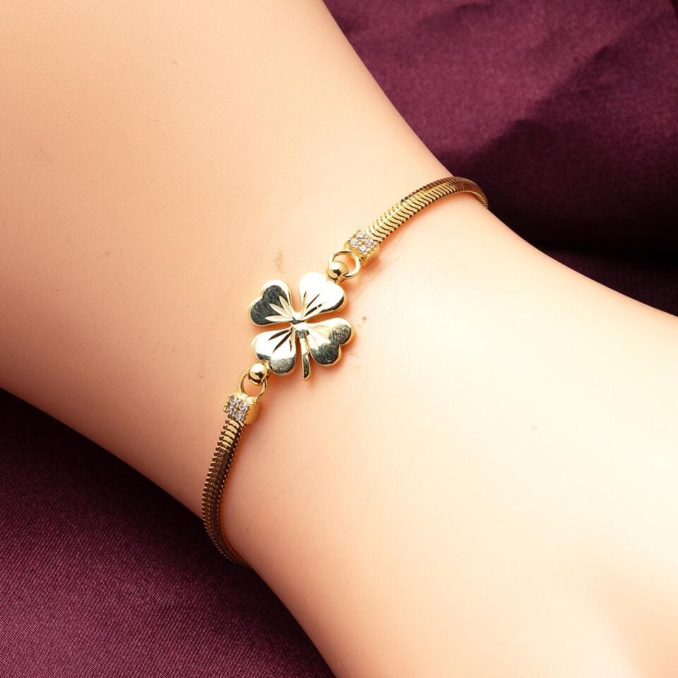 14 Ayar Altın Yonca Bileklik