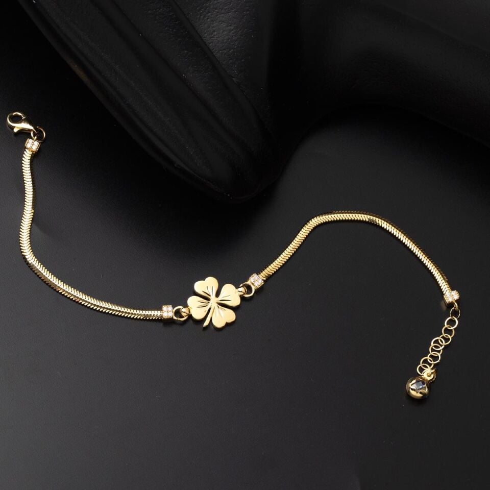 14 Ayar Altın Yonca Bileklik