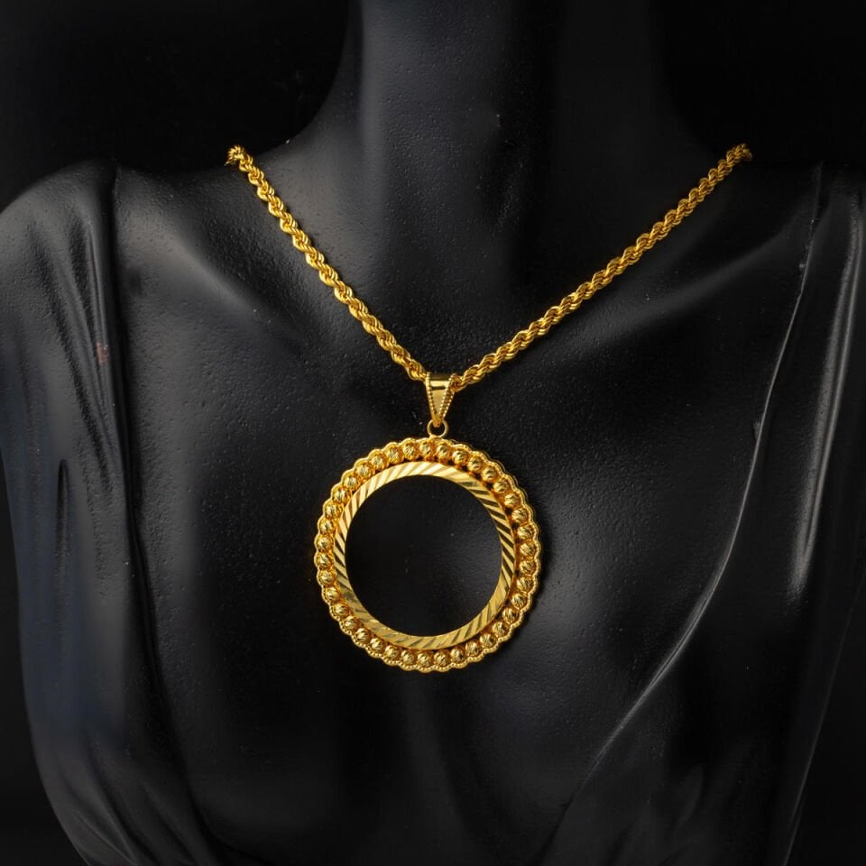 Tam Altınlık 14 Ayar Çerçeve Kolye